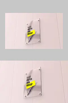 户外亚克力海报样机侧视图