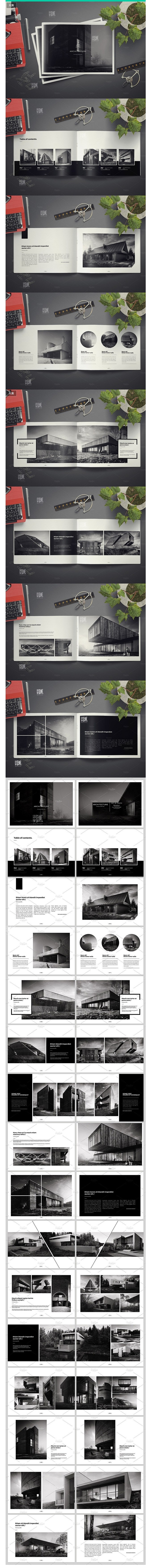 国外建筑作品摄影展示画册封面装帧内页排版...