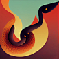 арт ILLUSTRATION  Graphic Designer adobe illustrator snake fire photoshop Illustrator design