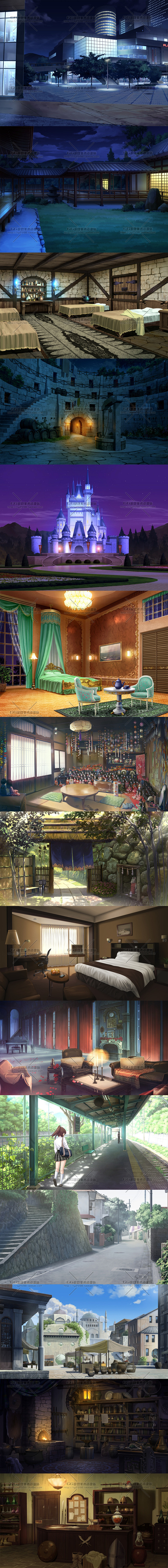游戏原画资源【日式AVG游戏CG+场景背...