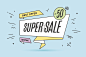 Ribbon banner with text Super Sale