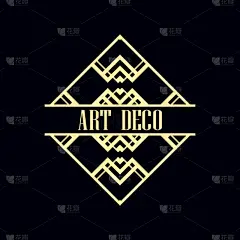 标签,Art Deco风格,几何形状,轮廓,黑色,黄金,式样,格子,条纹,直的