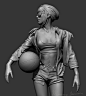 Basketball girl, Marianna Yakimova : a 3d model made in zbrush for illustration. for cloth I used marvelous designer