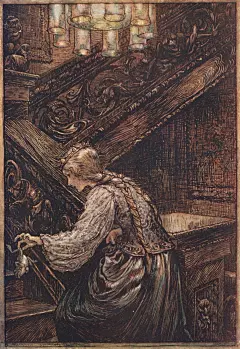 by Arthur Rackham 一系列令人眼花缭乱的「格林兄弟童话」彩色和黑白插图，由英国工艺大师阿瑟·拉克姆