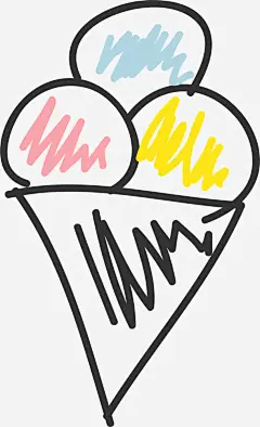 彩色手绘涂鸦冰淇淋_新图网 https://ixintu.com 线条冰淇淋 六一节 童趣 玩耍 儿童节 6月1号 彩色冰淇淋