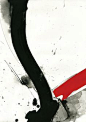 ♂ Japanese ink art black & red #inkart