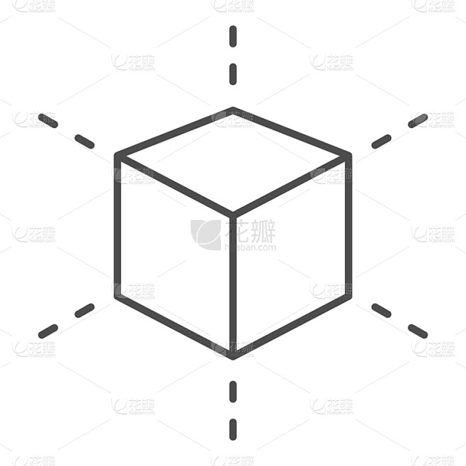 立方体,三维图形,正方形,线条,模型,计算机图标,细的,分离着色,轮廓,白色