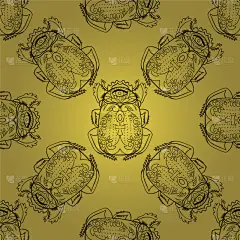 华丽的,圣甲虫,四方连续纹样,古埃及文明,几何形状,纺织品,野生动物,壁纸,法老
