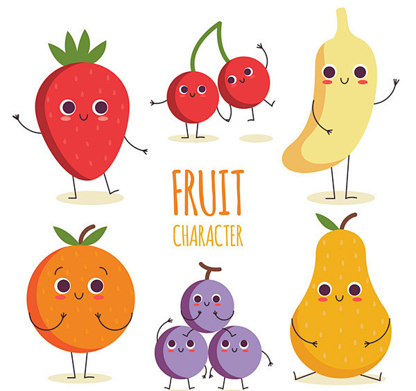 卡通可爱表情水果