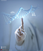 未来医学人类基因蓝色光效医疗海报 海报招贴 医疗药品