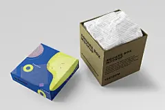 瓦楞纸箱快递食物纸盒包装外观展示效果VI智能贴图 PS样机 (17)