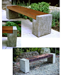 wood and concrete bench