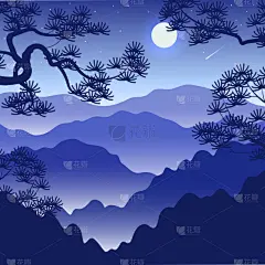 夜晚,雾,地形,山,边框,环境,黄昏,简单,禅宗,中国