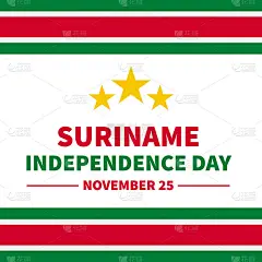 苏里南独立日印刷海报。11月25日为国庆日。易于编辑矢量模板的旗帜，传单，贺卡，明信片等