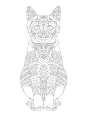 线条风格的猫插画矢量图素材