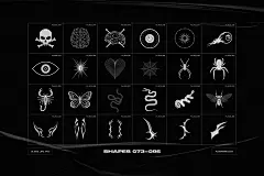 Acid Shapes 240款创意潮流酸性潮牌艺术抽象扭曲笑脸表情包几何图形设计素材_UIGUI