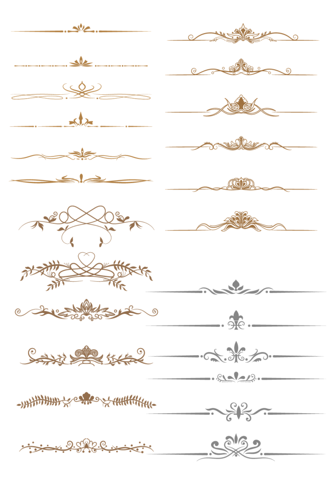 欧式古典文艺复古花纹花边文本分割线边框
