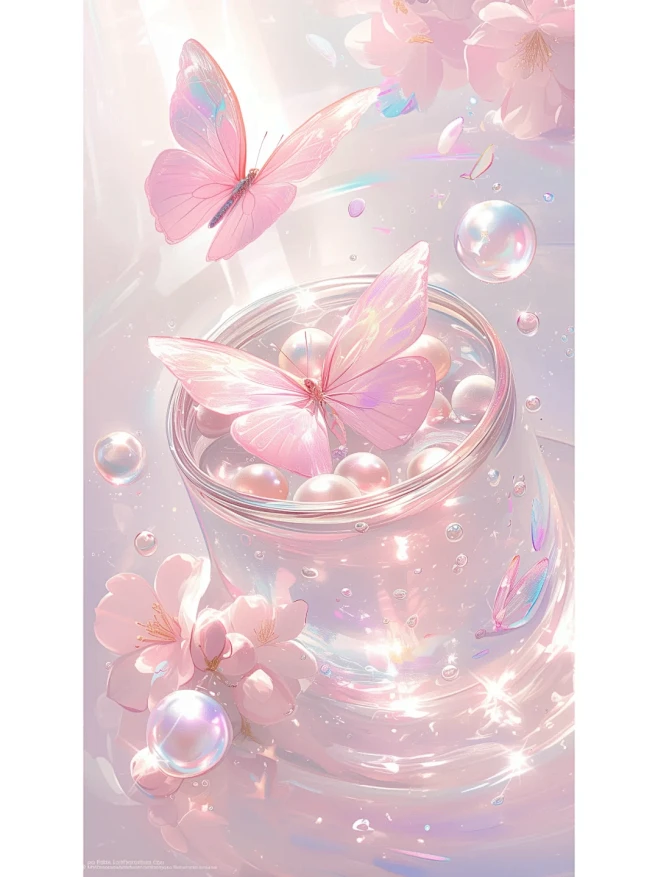 蝴蝶珍珠能量壁纸 - 小红书