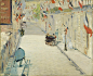 Artwork by Édouard Manet, The Rue Mosnier with Flags, Made of Oil on canvas