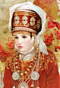 柯尔克孜族、手绘、古典、倾城、中国风、古风、民族特色服装