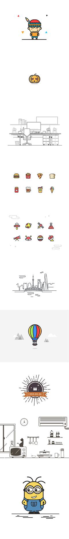 雨轩_96344采集到线性插画