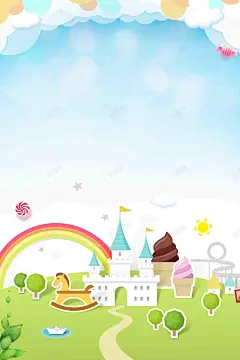 小清新儿童乐园六一节促销海报高清素材 展板 免费下载 页面网页 平面电商 创意素材 png素材