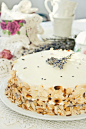 Lavender Sponge Cake with Apricot Filling and Cream Cheese Frosting