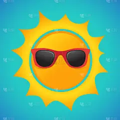 夏天太阳与时髦太阳镜