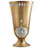 Bosait 意大利 浮雕人脸系列 家居装饰艺术摆设 金色杯状敞口花瓶-淘宝网