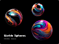 22款炫彩3D立体圆形球体大理石流体纹理PNG素材  – 图渲拉-高品质设计素材分享平台