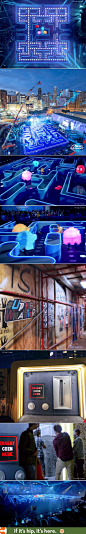 So cool! A real life sized Pac Man Game created for the Bud Light Superbowl spot Coin. | http://www.ifitshipitshere.com/real-life-pac-man-game-for-bud-light/: So cool! A real life sized Pac Man Game created for the Bud Light Superbowl spot Coin. | http://