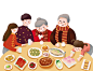 新年团圆饭素材
