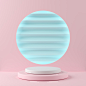 Abstract geometry shape white color and pink color podium on blue color background for product. minimal concept. 3d rendering Premium Photo