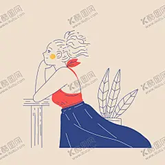 人物插画 【酷图网】学生,老师,素描,插画,人物,女性,女生,清新,戴眼镜,马尾辫,自然,写生,时尚,白领,