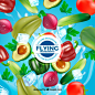 Realistic background with ice cubes and fresh ingredients
