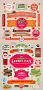 Colorful vector retro label template designs: 