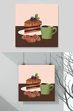 时尚蛋糕大气高端奶茶咖啡饮品素材