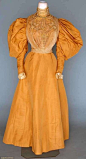服装｜维多利亚时期，1850s~1890s，橘色系。