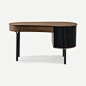 Zaragoza Desk, Walnut & Charcoal Black
