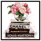 Front view of Flowers in Fashion I featuring fashion and glam and books art.