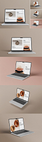 笔记本电脑Macbook Pro UI/UX设计展示样机 (PSD)