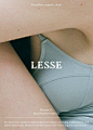 the back of a woman's torso with text reading lesse