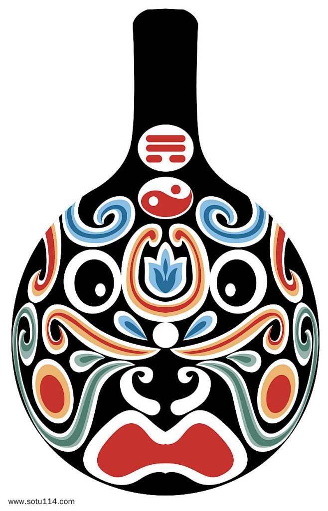 免扣花纹彩色高清脸谱京剧圆形