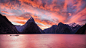 General 5120x2880 nature New Zealand Milford Sound mountains sunset