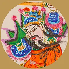 绵竹年画秦琼敬德门神祛病辟邪迎春吉祥传统民俗非遗出国手绘礼品-淘宝网