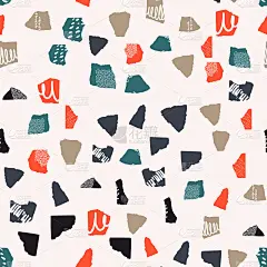 Creative seamless pattern with different shapes an