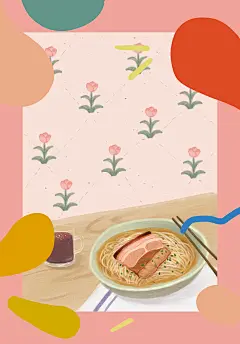 毕设插画：焖肉面