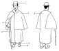 日本时代衣装演变 （十七）明治・大正・昭和时代 : 23、戴山高帽穿二重廻披风
1.山高帽
2.二重廻披风 
3.小袖 
4.杖
5.袴 
6.靴