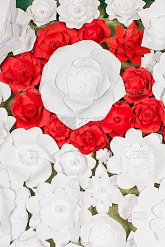 手工纸花在室内墙壁上的活动或假日