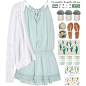 A fashion look from May 2016 featuring summer dresses, open front cardigan and flat shoes. Browse and shop related looks.